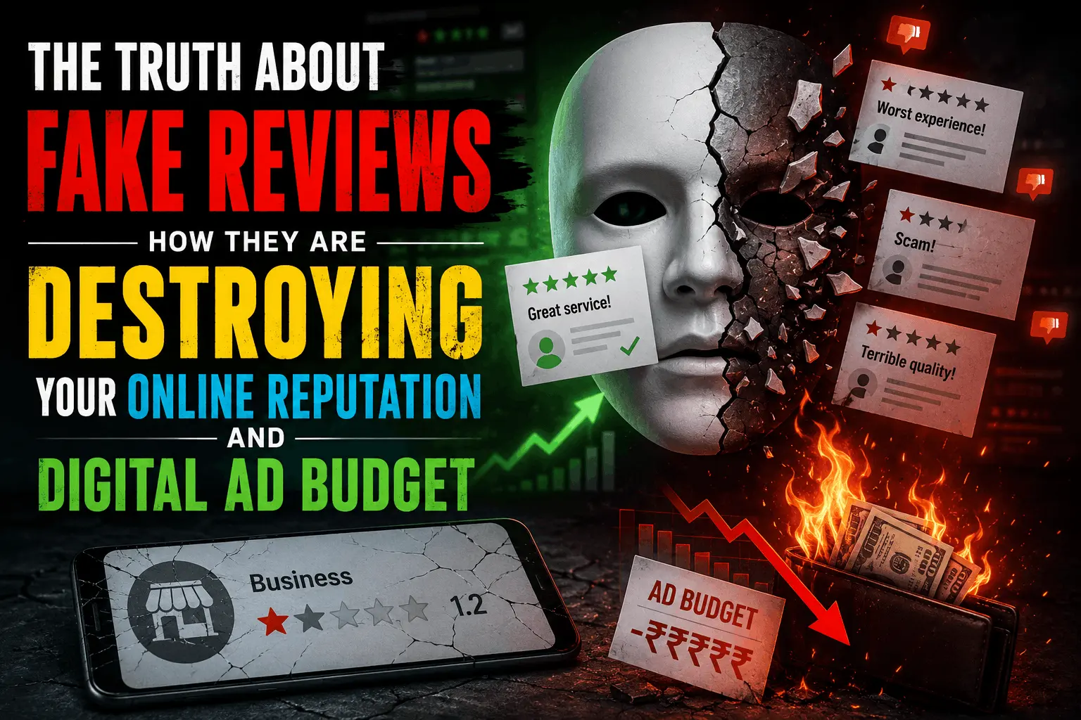 Fake Reviews Impact on Business, Online Reputation Management India, Digital Advertising ROI Waste, Google Business Profile Fake Reviews, How to Remove Fake Reviews.