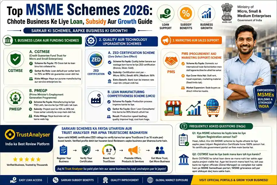 Top MSME Schemes 2026: Chhote Business Ke Liye Loan, Subsidy Aur Growth Guide