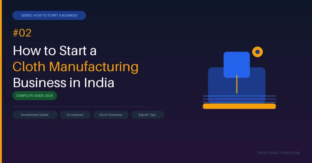 How to Start a Cloth Manufacturing Business in India — Complete Guide 2026 | TrustAnalyser
